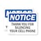 Signmission Thank You For Silencing Cell Phone, 14 in W x Rectangle, Plastic OS-2PACK-NS-P-1014-L-16651 - alternate 1